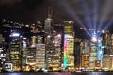组图：绚丽多彩的香港维多利亚港夜景